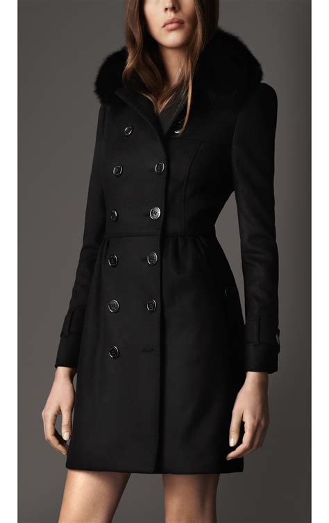 burberry coat women fur|Burberry women's coat.